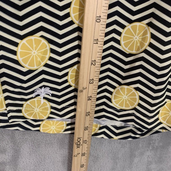 NWT! OAS Shorts Mens 2XL Swim Trunks Zig Zag Lemon Print Yellow Black Lined - Picture 7 of 10